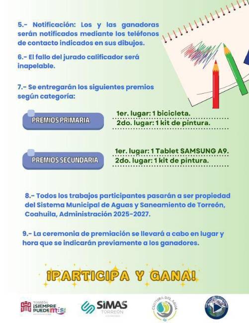 $!Los ganadores del concurso de dibujo recibirán increíbles premios como bicicletas, tabletas y kits de dibujo, incentivando el talento y el compromiso con el medio ambiente.