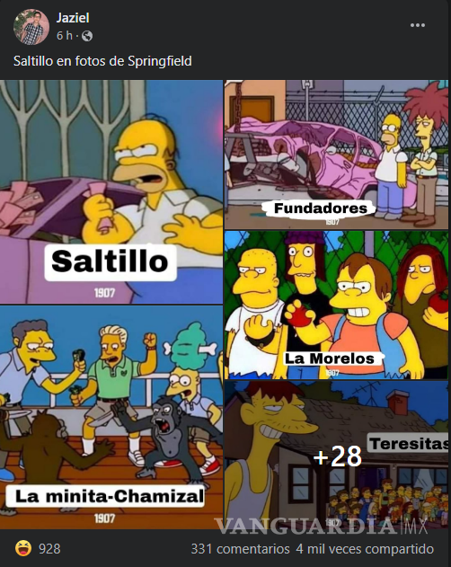 $!¿Simpsons predicen Saltillo? usuarios comparan lugares icónicos del municipio con Springfield