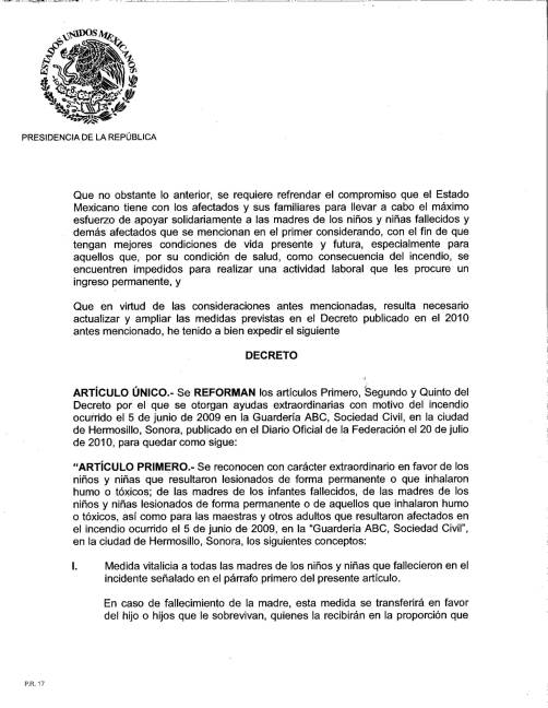 $!AMLO publicará decreto para dar pensión vitalicia a víctimas de Guardería ABC