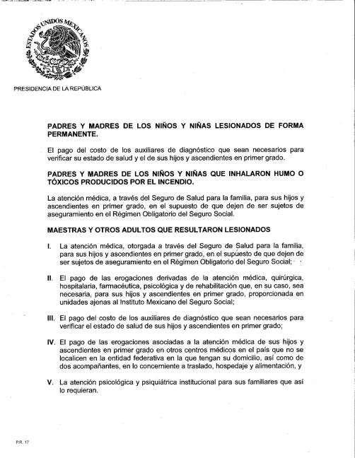 $!AMLO publicará decreto para dar pensión vitalicia a víctimas de Guardería ABC