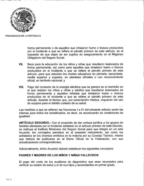 $!AMLO publicará decreto para dar pensión vitalicia a víctimas de Guardería ABC