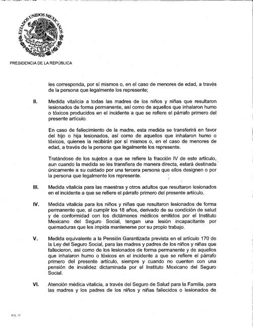 $!AMLO publicará decreto para dar pensión vitalicia a víctimas de Guardería ABC