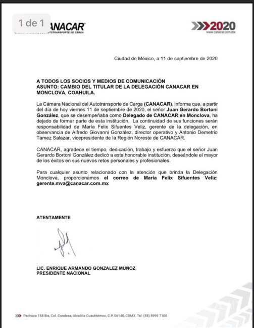 $!Bortoni, ex dirigente de Canacar Monclova, dijo buscará la dirigencia nacional