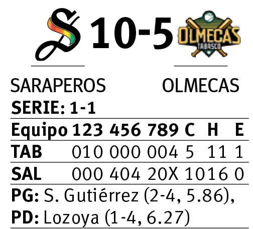 $!Saraperos reaccionan en el segundo contra Olmecas