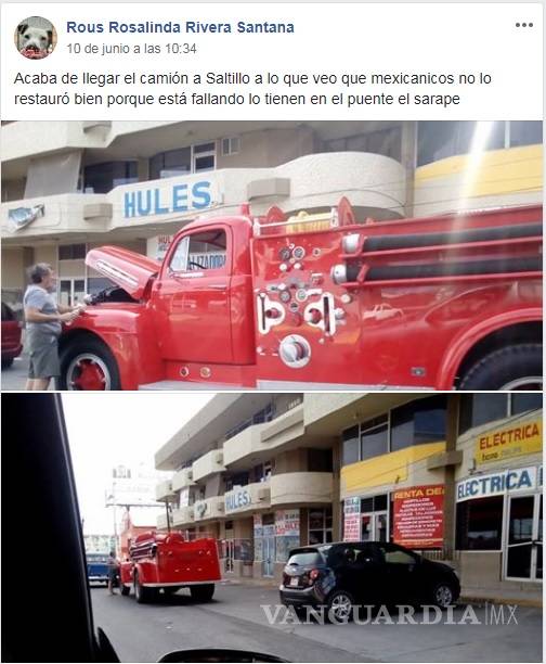 Captan en redes a “El Gran Rojo”, camión de bomberos de Saltillo restaurado por Mexicánicos