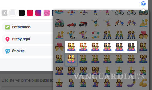 $!Facebook añade tonos de piel a los emojis de familia