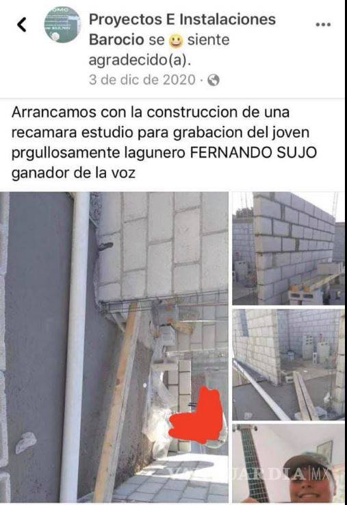 $!Fernando Sujo, el coahuilense que ganó 'La Voz' denuncia presunto robo por parte de un arquitecto en Torreón