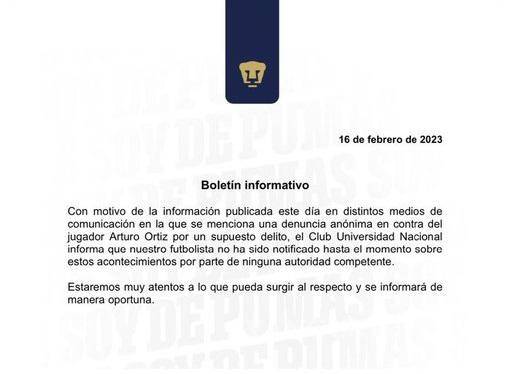 $!Investigan caso de jugador de Pumas acusado de agresión sexual