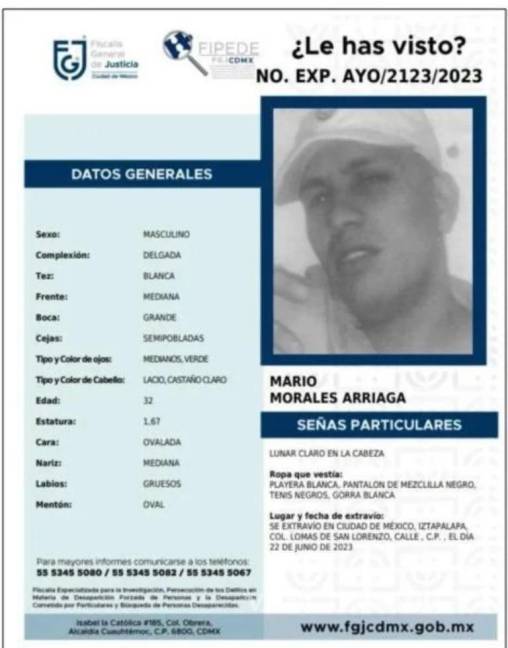 $!Su pareja sentimental, Mario Morales Arriaga, de 32 años, desapareció
