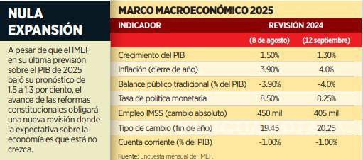 $!Prevén para 2025 nulo crecimiento, debido a las reformas