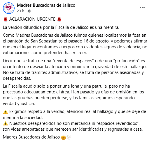 $!Buscadoras de Jalisco hallan fosa clandestina en panteón de Tlaquepaque; FGE investiga reventa de tumbas