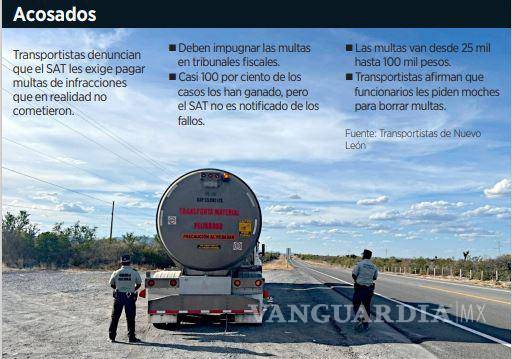 $!Acusan traileros que SAT los obliga a pagar multas injustificadas