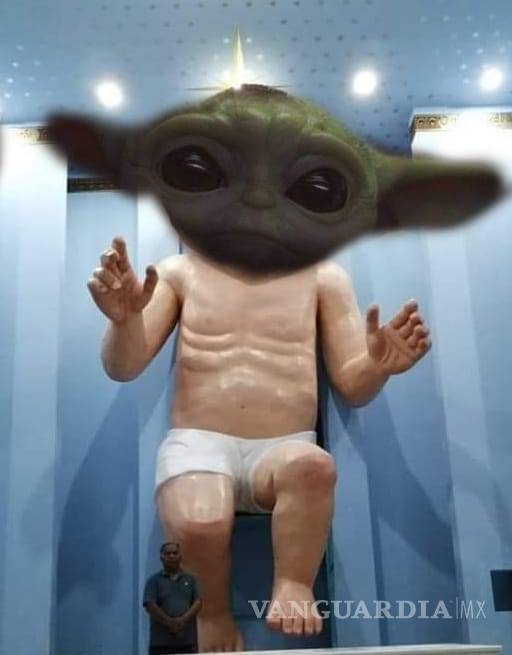 $!¿Ahora será el pasote perrón? Crean un Niño Dios gigante en Zacatecas y desata una ola de memes