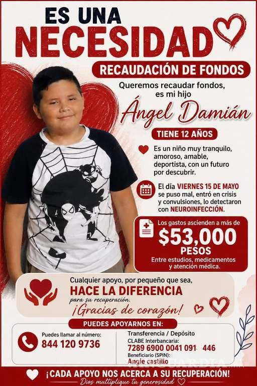 $!Ángel Damián permaneció hospitalizado durante una semana en el Hospital Materno Infantil luego de sufrir una severa crisis convulsiva que derivó en un diagnóstico preliminar de neuroinfección.