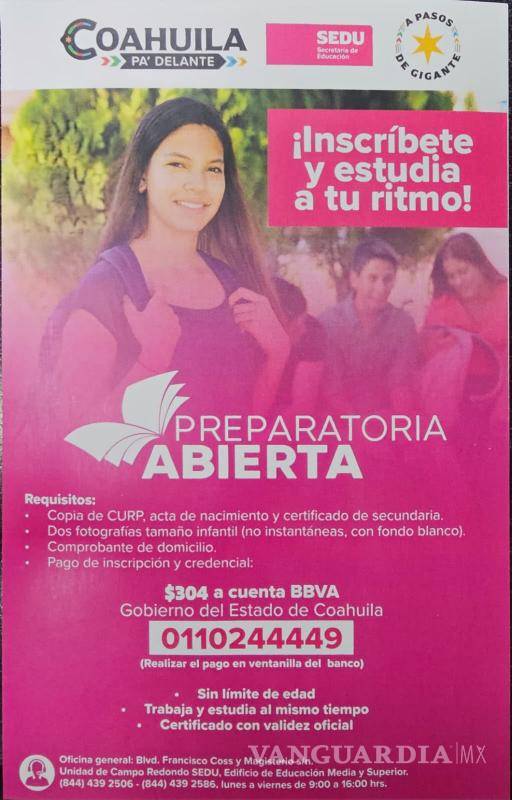 $!La convocatoria informa sobre el registro para incorporarse al módulo de Preparatoria Abierta que operará en la biblioteca Venustiano Carranza.