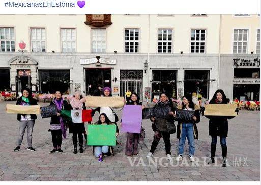 $!'De Estonia con amor para México': Mujeres expresaron su apoyo este Día Internacional de la Mujer