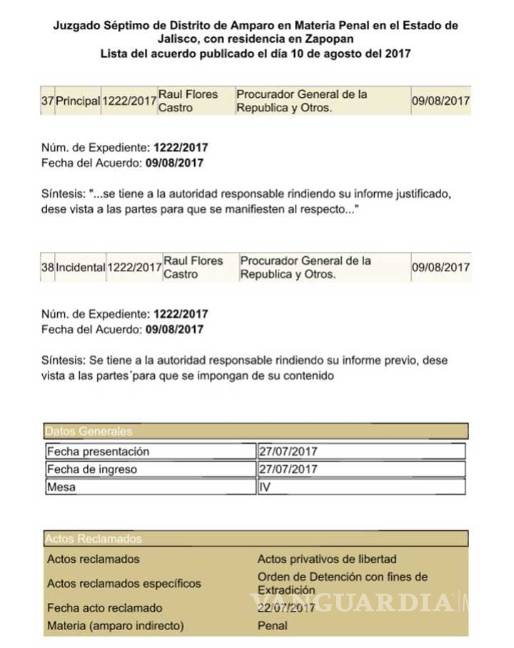 $!Hijo de 'El Tío' busca amparo contra detención y extradición