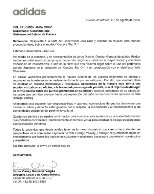 $!Adidas habló tras polémica por huaraches ‘Oaxaca Slip On’: ‘valoramos la riqueza cultural’