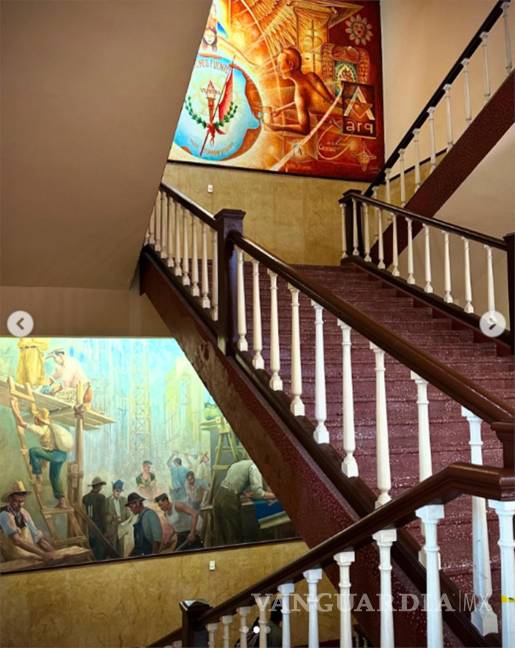 $!Mural “La construcción del Ateneo Fuente”, de Salvador Tarazona, 1933. Representa a los trabajadores durante la edificación del icónico edificio universitario.