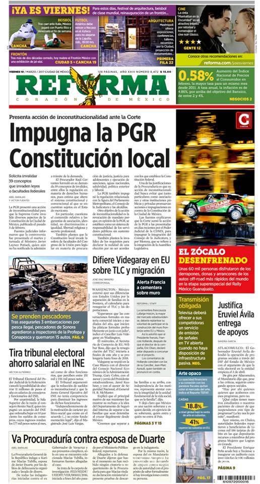 $!Titulares Prensa Nacional 10/03/2017