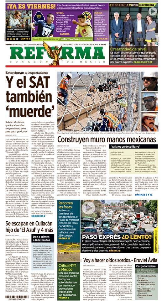$!Titulares Prensa Nacional 17/03/2017