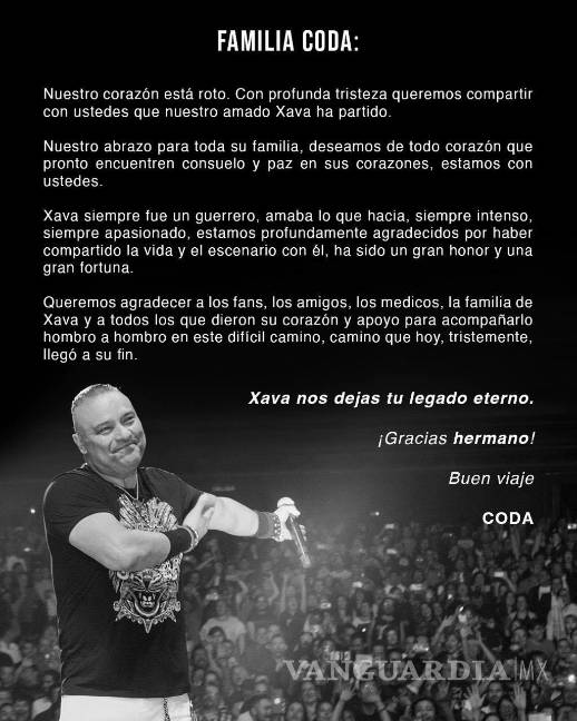 $!¡Aún te aaaaamo!... Fallece Xava Drago, vocalista de Coda, tras luchar contra el cáncer de estómago