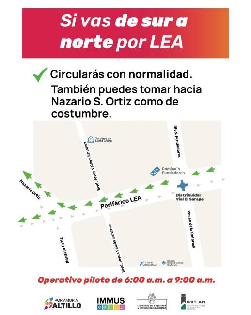 $!¡Atención Saltillo! Cambios en El Sarape arrancan antes de las 6:00 horas de este viernes