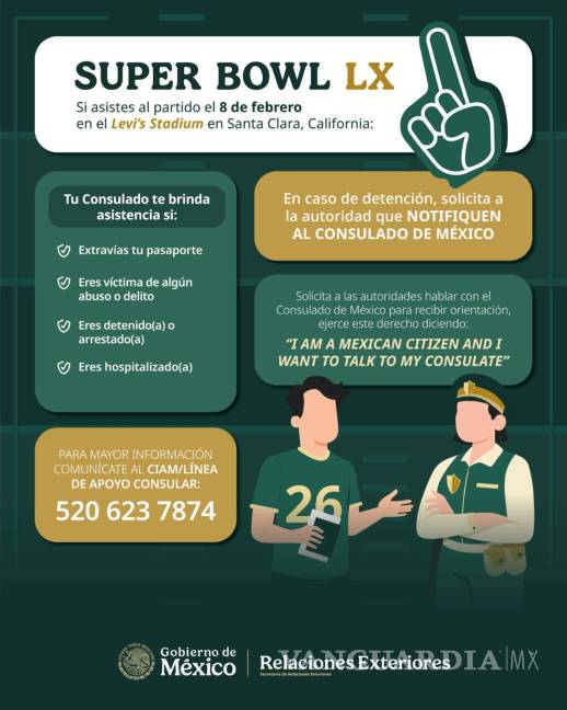 $!Consulado de México emite medidas de seguridad a connacionales por el Super Bowl