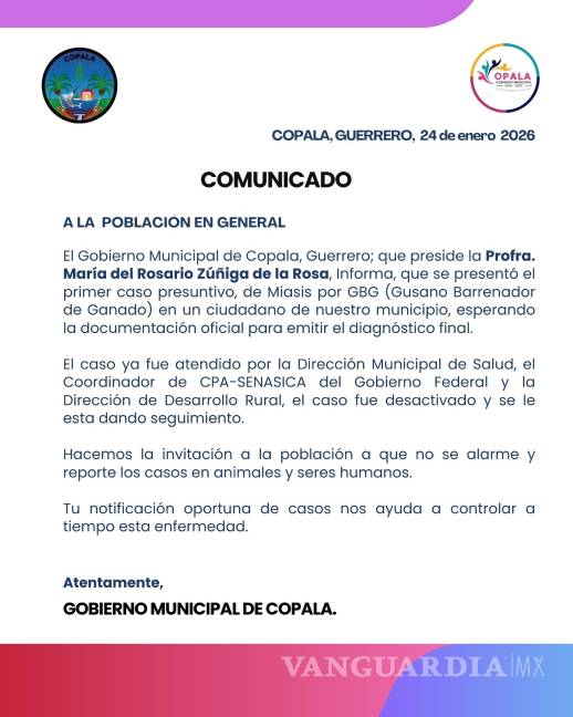 $!Guerrero: Gobierno de Copala sospecha primer caso de gusano barrenador en ciudadano