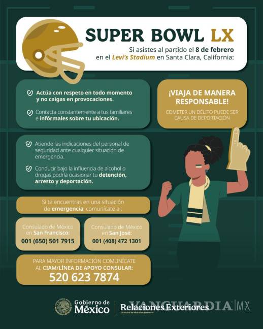 $!Consulado de México emite medidas de seguridad a connacionales por el Super Bowl