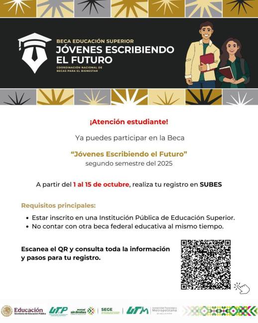 $!¡Toma nota! Esta es la fecha límite para registrarte en la Beca Jóvenes Escribiendo el Futuro