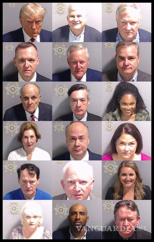 $!En la imagen, Donald Trump y los demás imputados fueron fichados en la cárcel del condado de Fulton por el caso penal en su contra en Georgia.