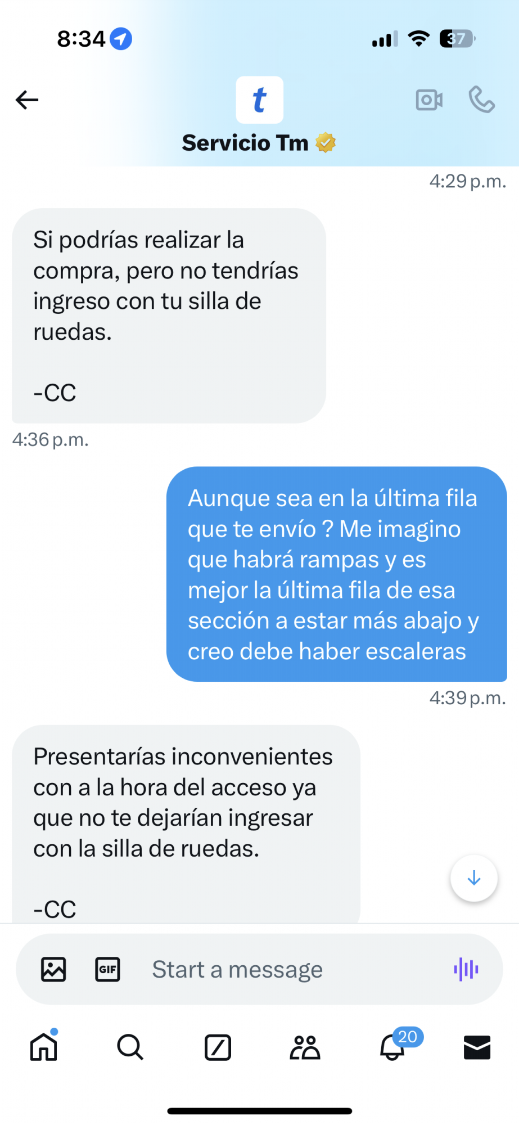 $!Roberto Sánchez entabló comunicación con los responsables de las redes sociales de Ticketmaster, sin tener una respuesta favorable o soluciones.