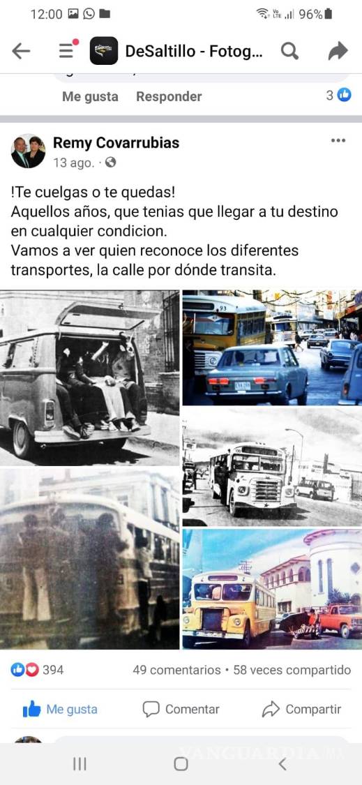 $!La publicación que generó comentarios y recuerdos.