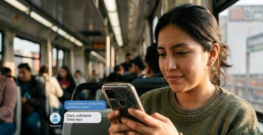 Imagen creada a través de la inteligencia artificial que representa a una persona pidiendo apoyo psicológico a un chatbot.