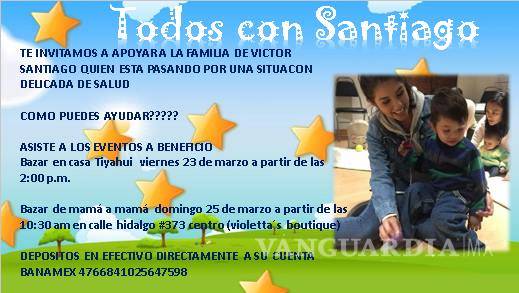 $!Invitan a solidarizarse con Santiago, niño saltillense de dos años con tumor cerebral muy avanzado