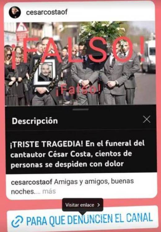 $!Dan por muerto a César Costa; el actor hace petición a sus seguidores