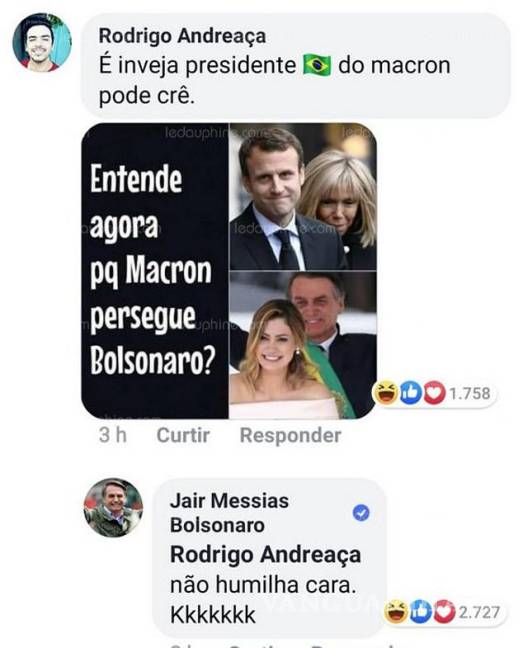$!Furioso Emmanuel Macron critica a Bolsonaro por insultar a la esposa del mandatario francés