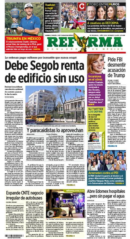 $!Titulares Prensa Nacional 06/03/2017