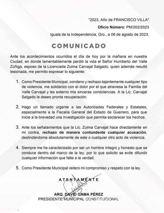 $!Prima de la gobernadora Evelyn Salgado culpa a edil de Iguala del asesinato de su esposo