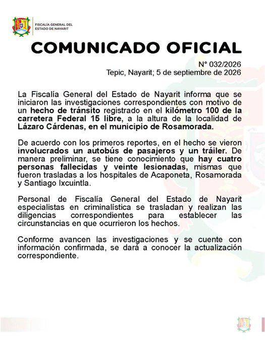 $!Choque en la carretera federal 15 en Nayarit deja 4 muertos y 20 heridos