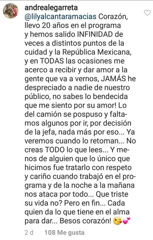 $!Luego de las criticas de Álex Kaffie, Andrea Legarreta contraataca