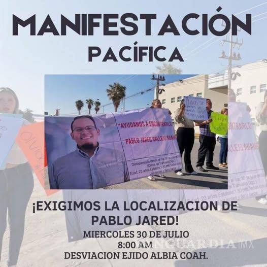 $!Familiares de Pablo Jared convocaron una marcha a un año de su desaparición.