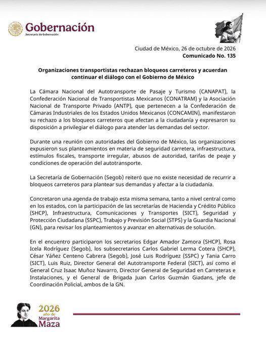 $!Informe subido por SEGOB acerca de la negociación con los transportistas.