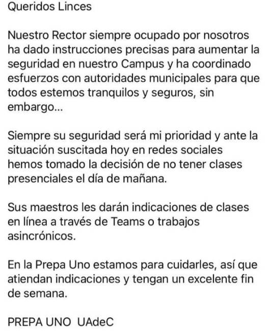 $!Autoridades alertan a jóvenes; suspenden clases en Campo Redondo de la UAdeC.