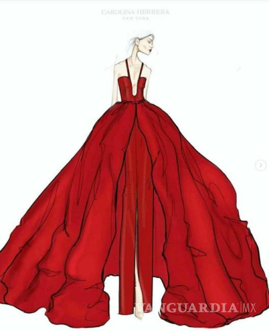 $!Para su vuelta a la alfombra roja Meghan Markle eligió un diseño de Carolina Herrera.