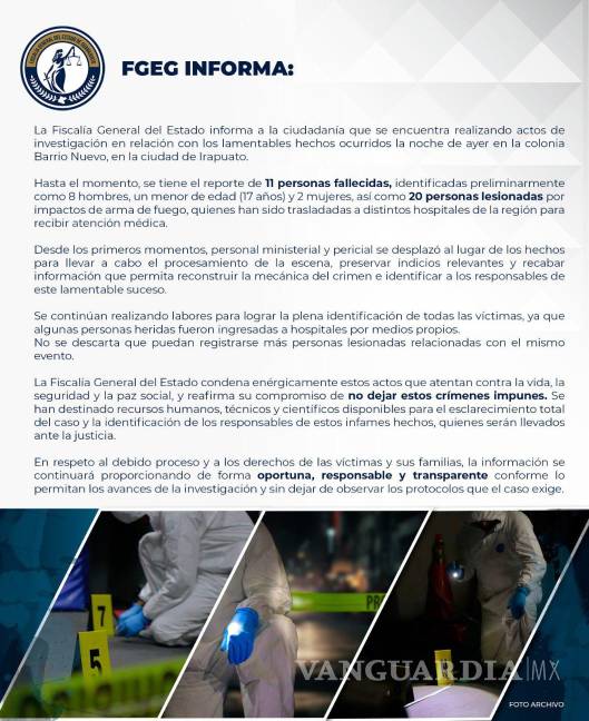$!Masacre en fiesta patronal en Irapuato fue grabada en vivo; suman 11 muertos, entre ellos un menor