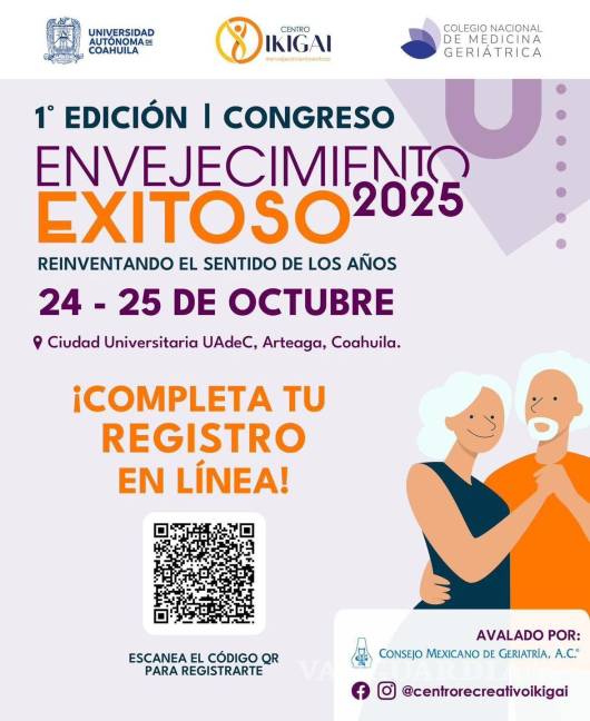 $!El congreso es organizado por la UAdeC en conjunto con el Centro IKIGAI y el Colegio Nacional de Medicina Geriátrica.