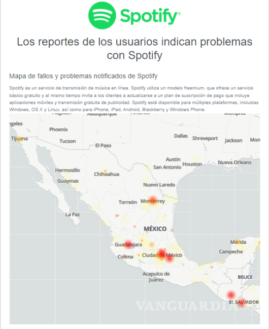 $!Usuarios en redes sociales han reportado una caída masiva en la aplicación de música Spotify.