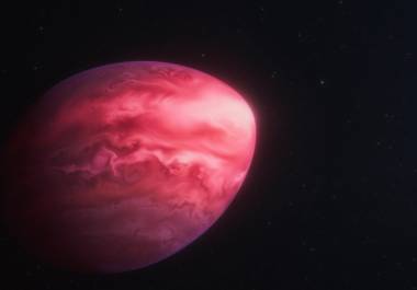 Representación artística del exoplaneta PSR J2322-2650b. Las fuerzas gravitacionales del púlsar mucho más pesado que orbita están empujando al mundo con masa de Júpiter a esta extraña forma de limón.